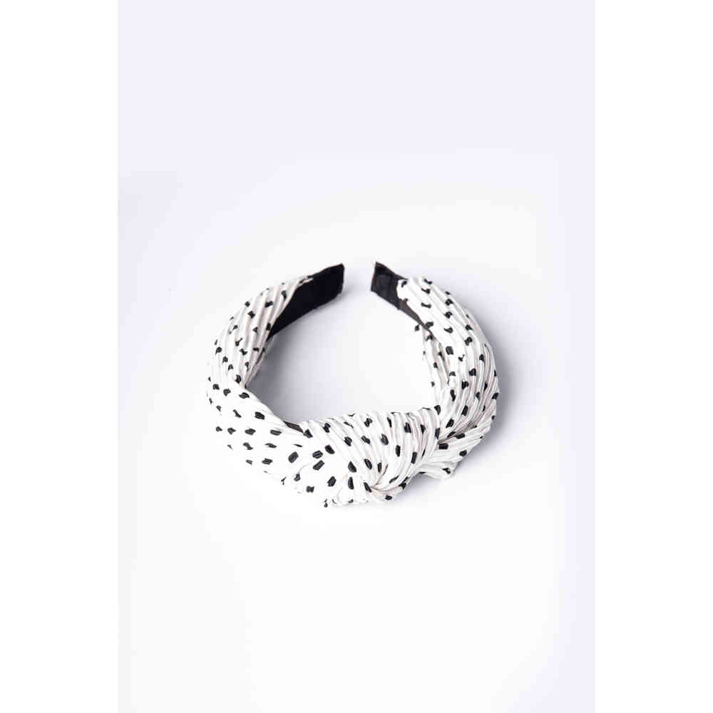 Dancing Days - Wanita Polka Dot Haarband - Wit